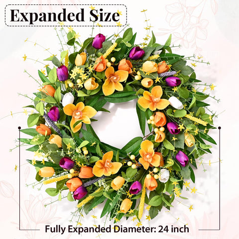 Waipfaru Spring Wreath easy maintenance with dusting keeps vibrance