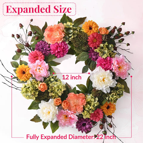 Waipfaru Wreath ideal for indoor mantel displays elegant spring ambiance.