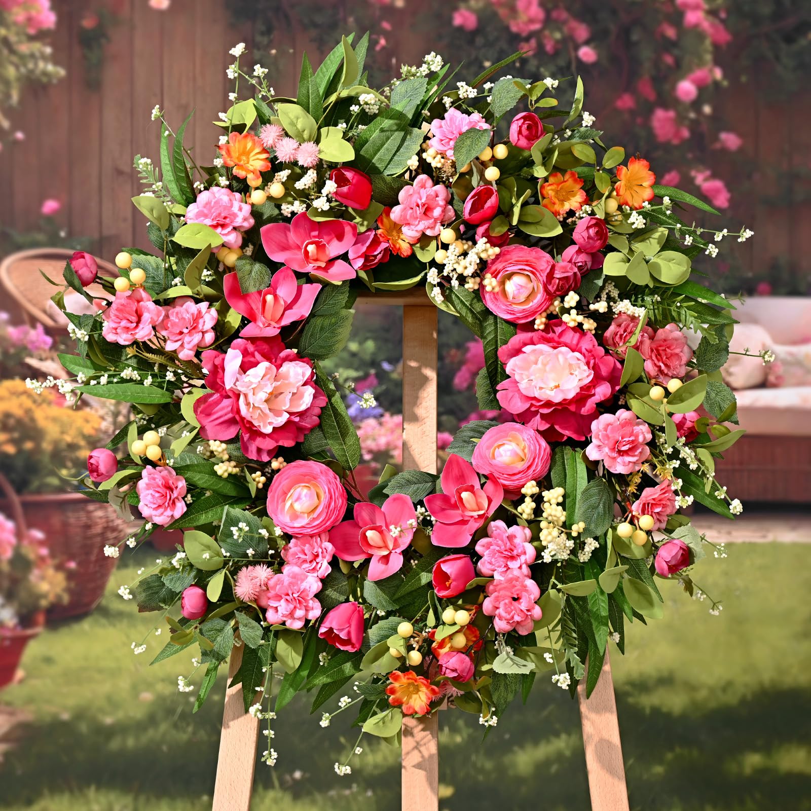 Waipfaru wreath with flexible stems that sway softly in breeze.