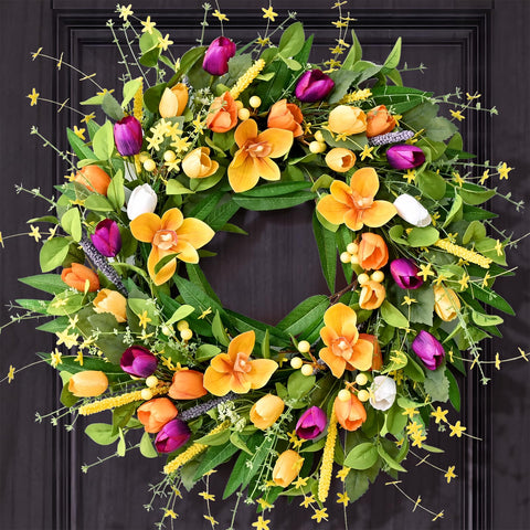Waipfaru Spring Wreath indoor outdoor use resists seasonal wear