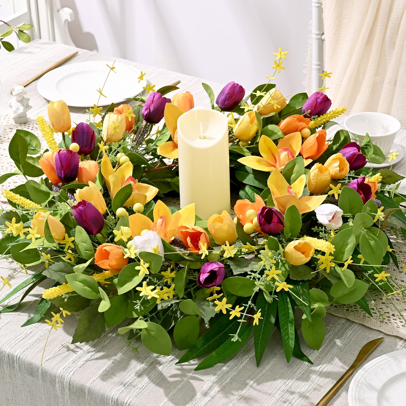 Waipfaru Spring Wreath wall decor creates fresh spring ambiance