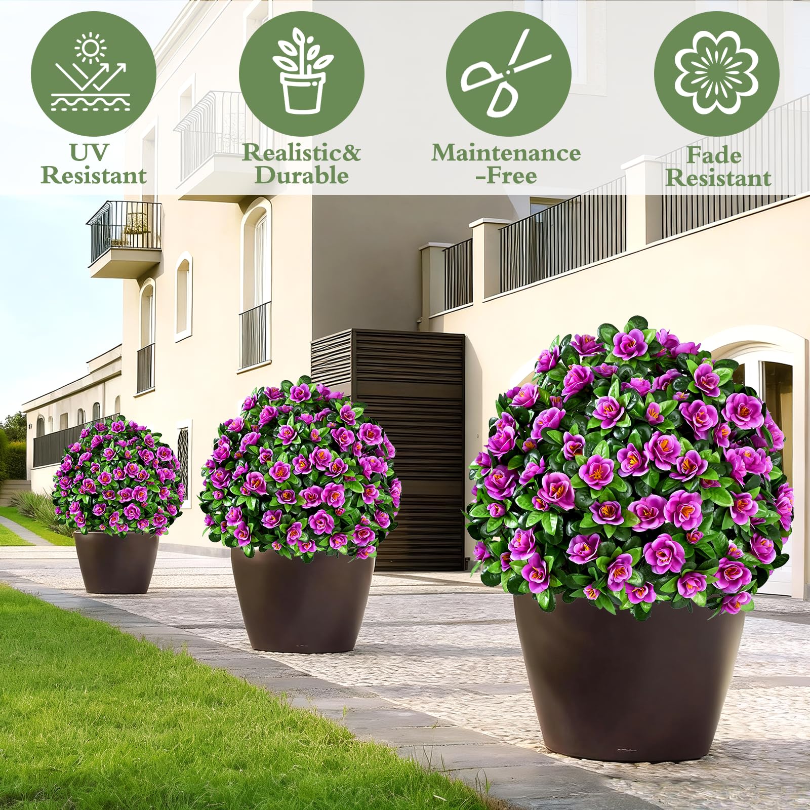 Waipfaru topiary ball showcased in a stylish patio planter.