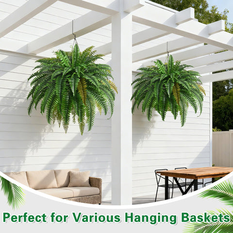Waipfaru UV-resistant fake fern ensures color stays vibrant in sun.