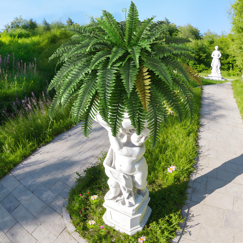 Waipfaru weatherproof fern container thrives in rain and wind.