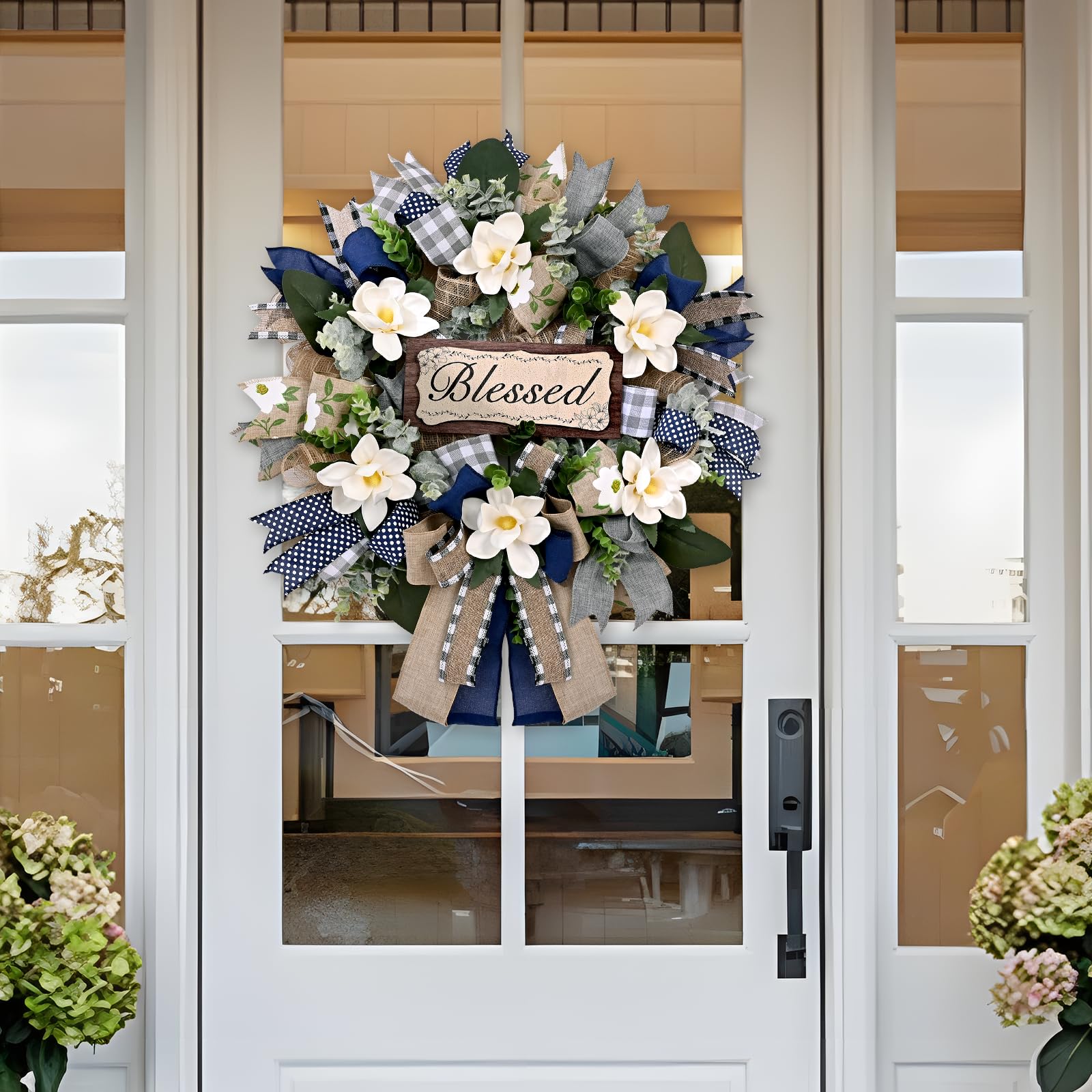 Waipfaru year-round magnolia wreath suited for any season and space.