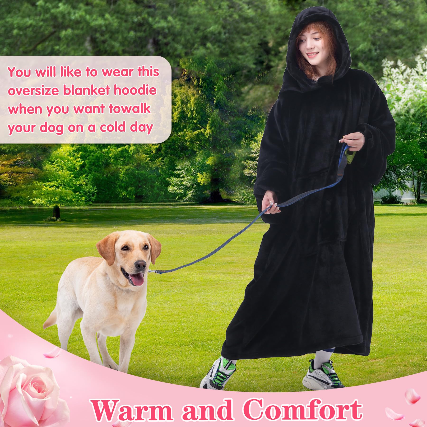 Waitu wearable blanket hoodie hood closeup showcasing plush interior for extra warmth.