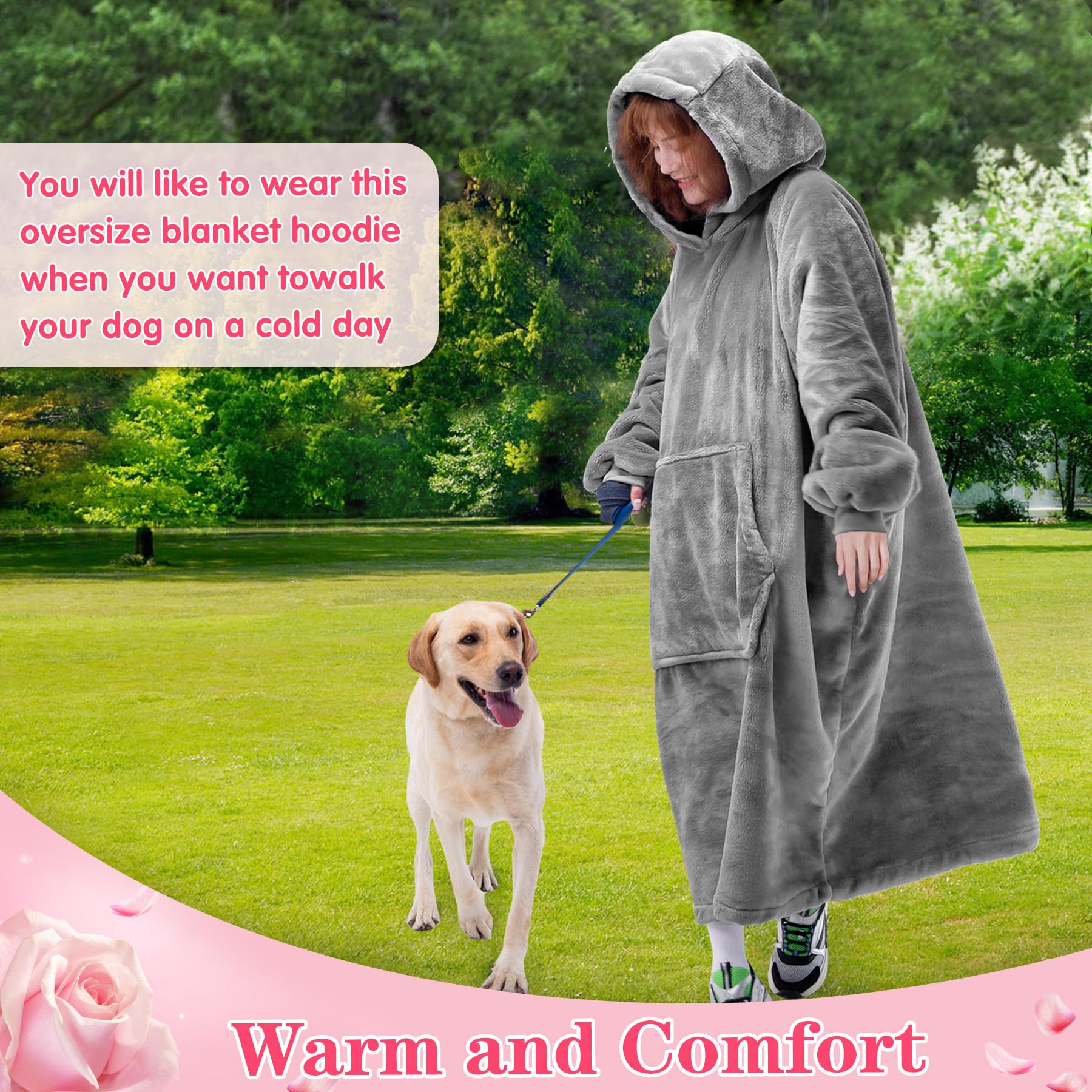Waitu plush hood provides full head warmth during chilly nights.