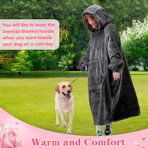 Waitu wearable blanket hoodie person relaxing showcases cozy home use
