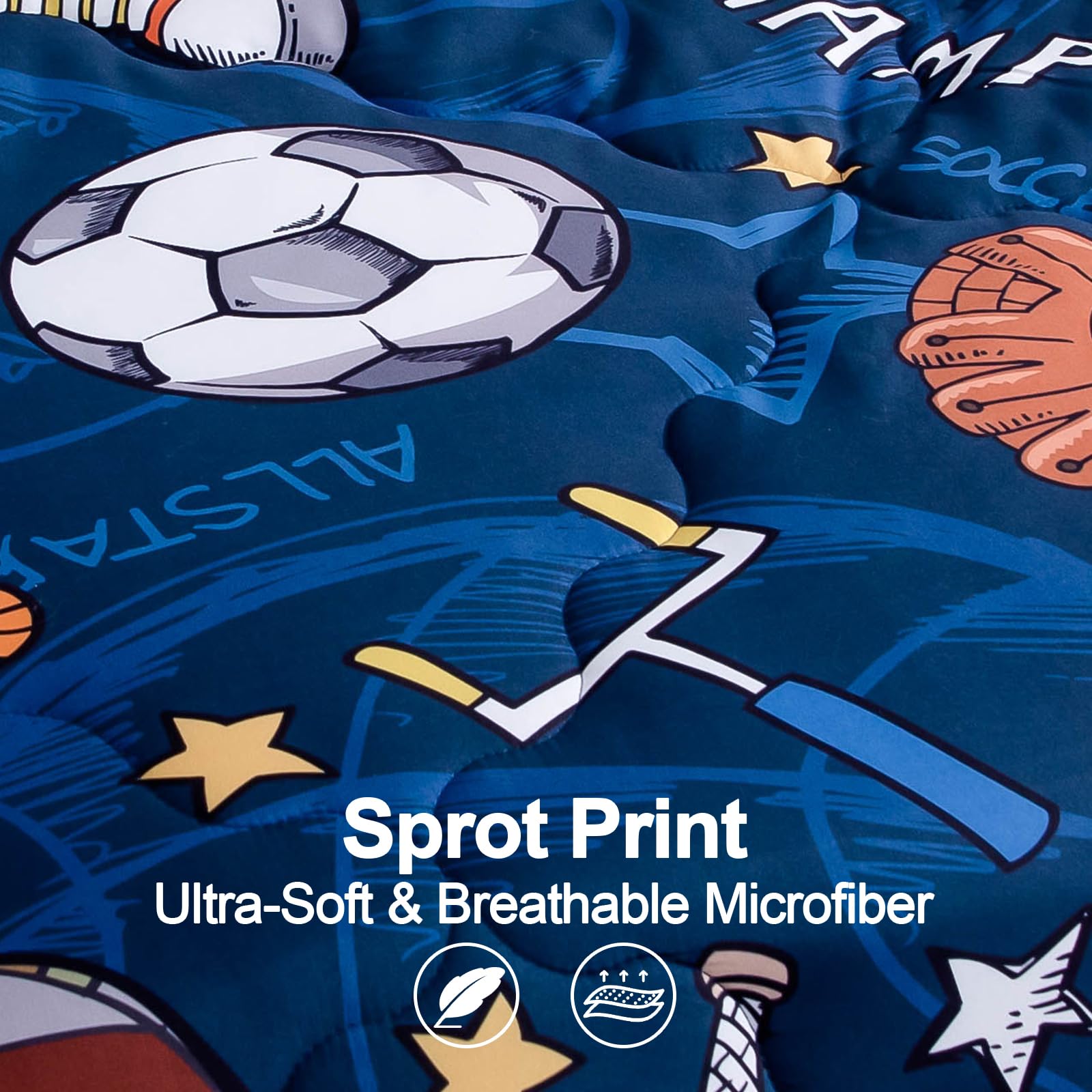 Wajade sports comforter set features 3D baseball design perfect for sports fans