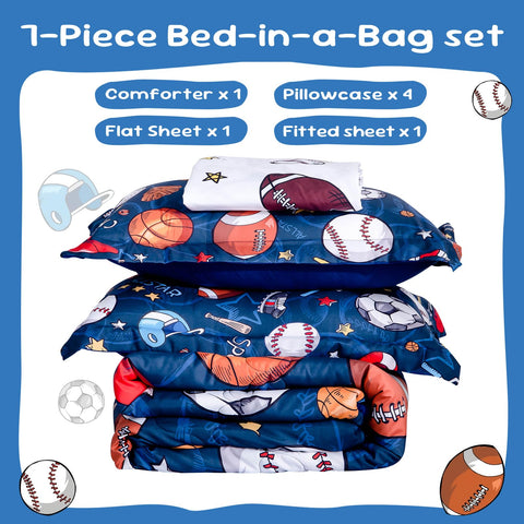 Wajade sports comforter set 3D football design adds energetic flair to bedtime