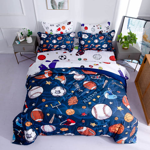 Wajade kids room styling with the sports comforter set adds color