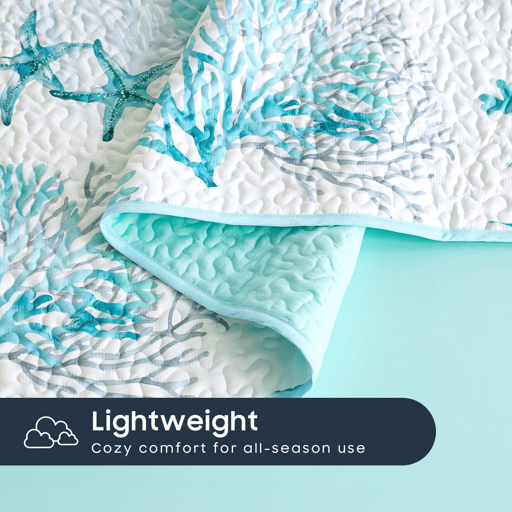 Wake In Cloud easy-care quilt is machine washable on cold gentle cycle
