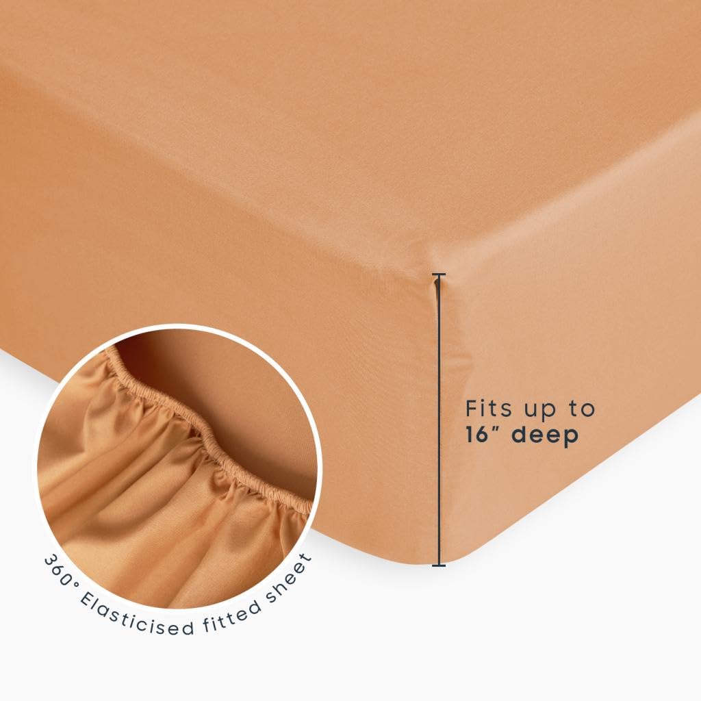Wake In Cloud floral bedding set fitted sheet close-up reveals 16-inch deep pocket for secure fit.