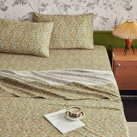 Wake In Cloud olive green king-size set displayed flat for spacious bedroom styling