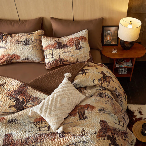 Wake In Cloud pillow shams 20x26 finish the coordinated look.
