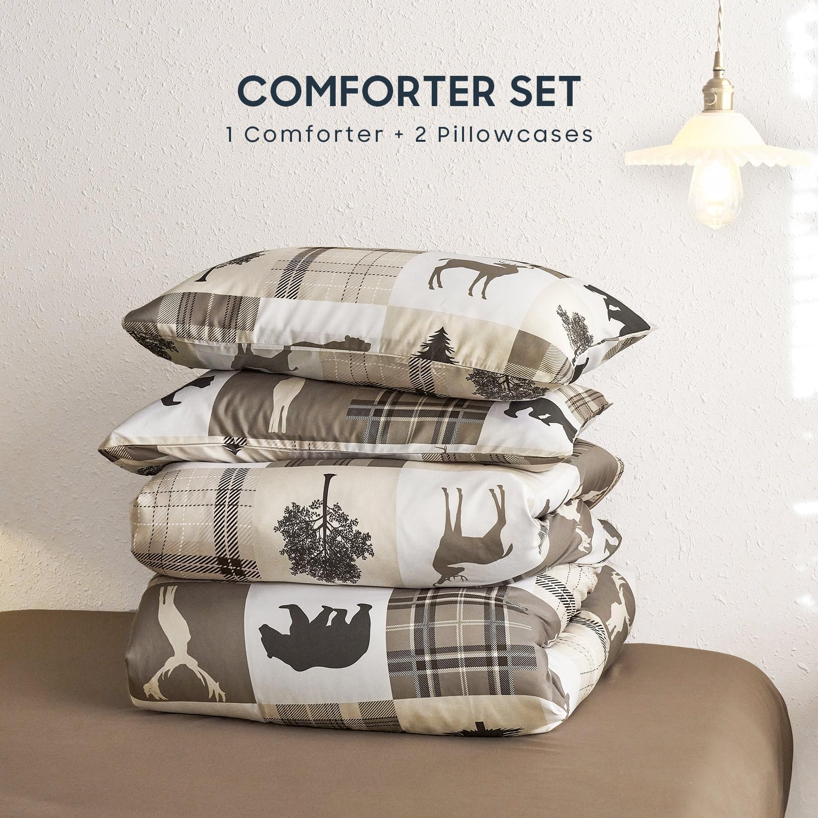 Wake In Cloud queen-size comforter set including one comforter and two pillowcases
