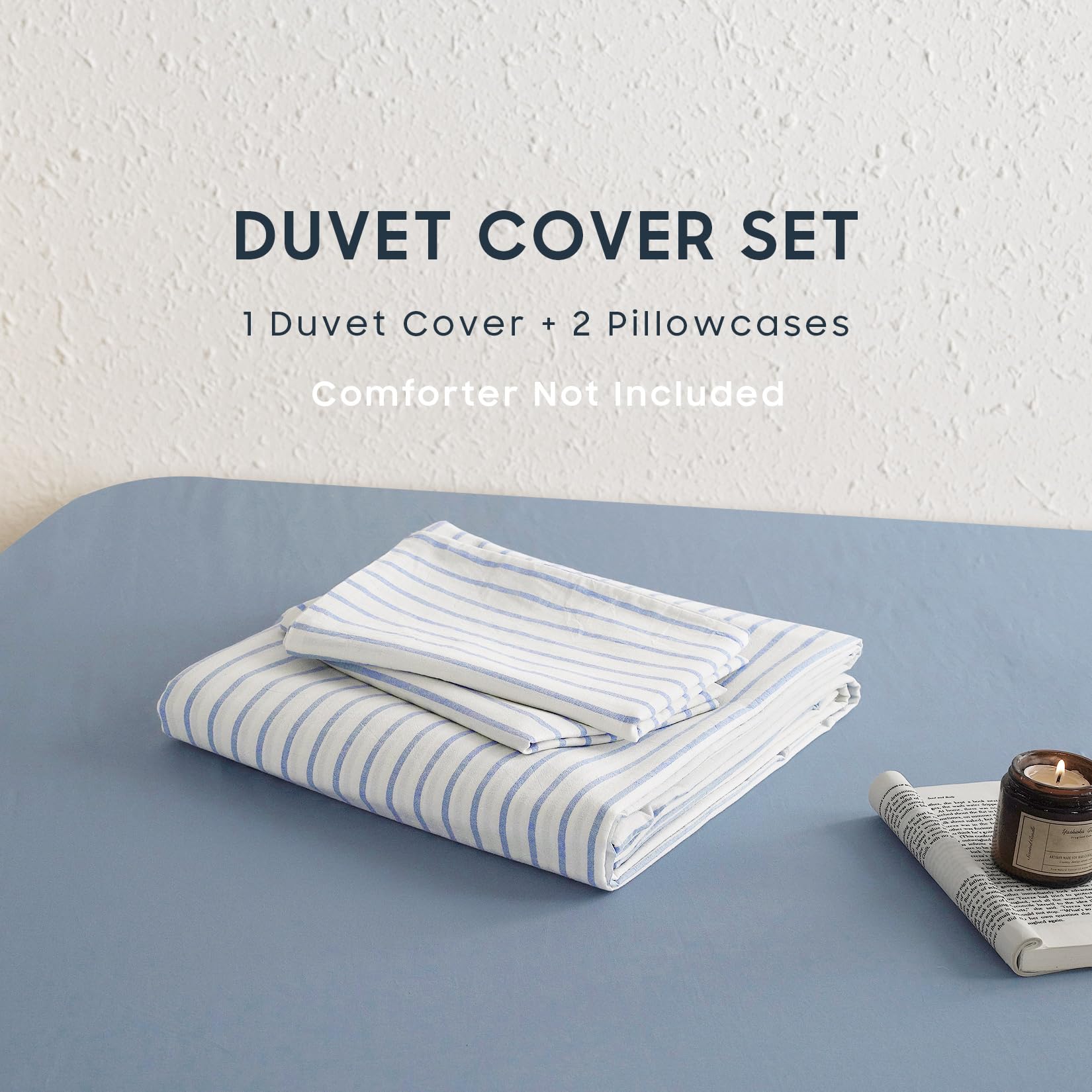 Wake In Cloud queen-size duvet cover on bed demonstrates easy setup.