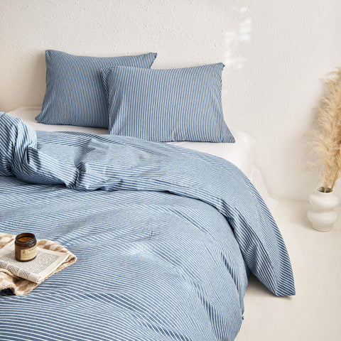 Wake In Cloud ticking stripe farmhouse pattern adds casual charm to any room.
