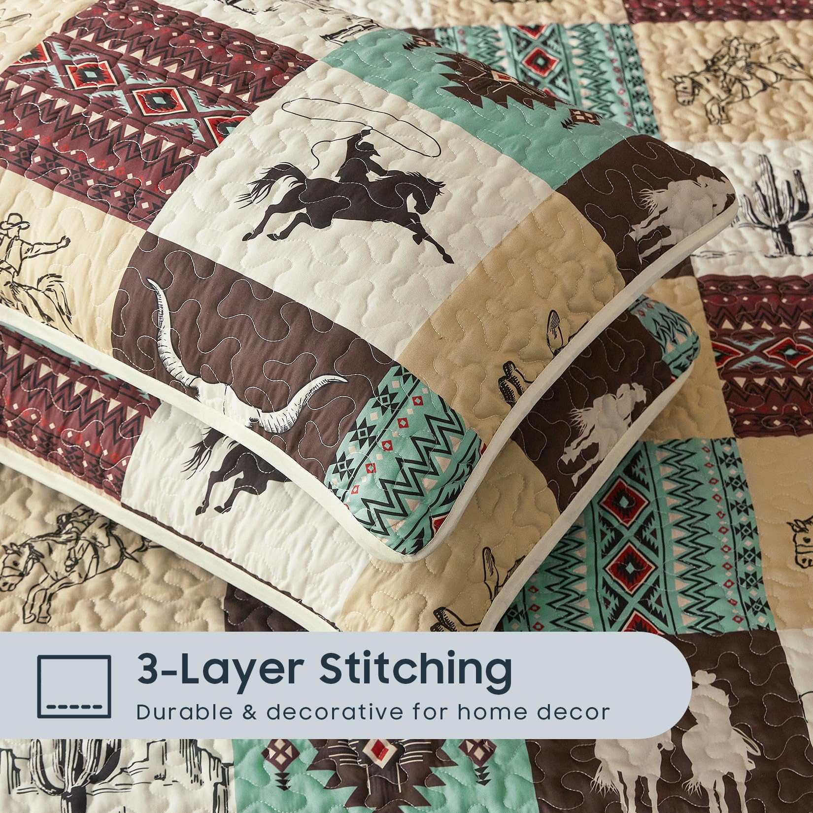 Wake In Cloud folded quilt on bed demonstrating easy care and versatile styling
