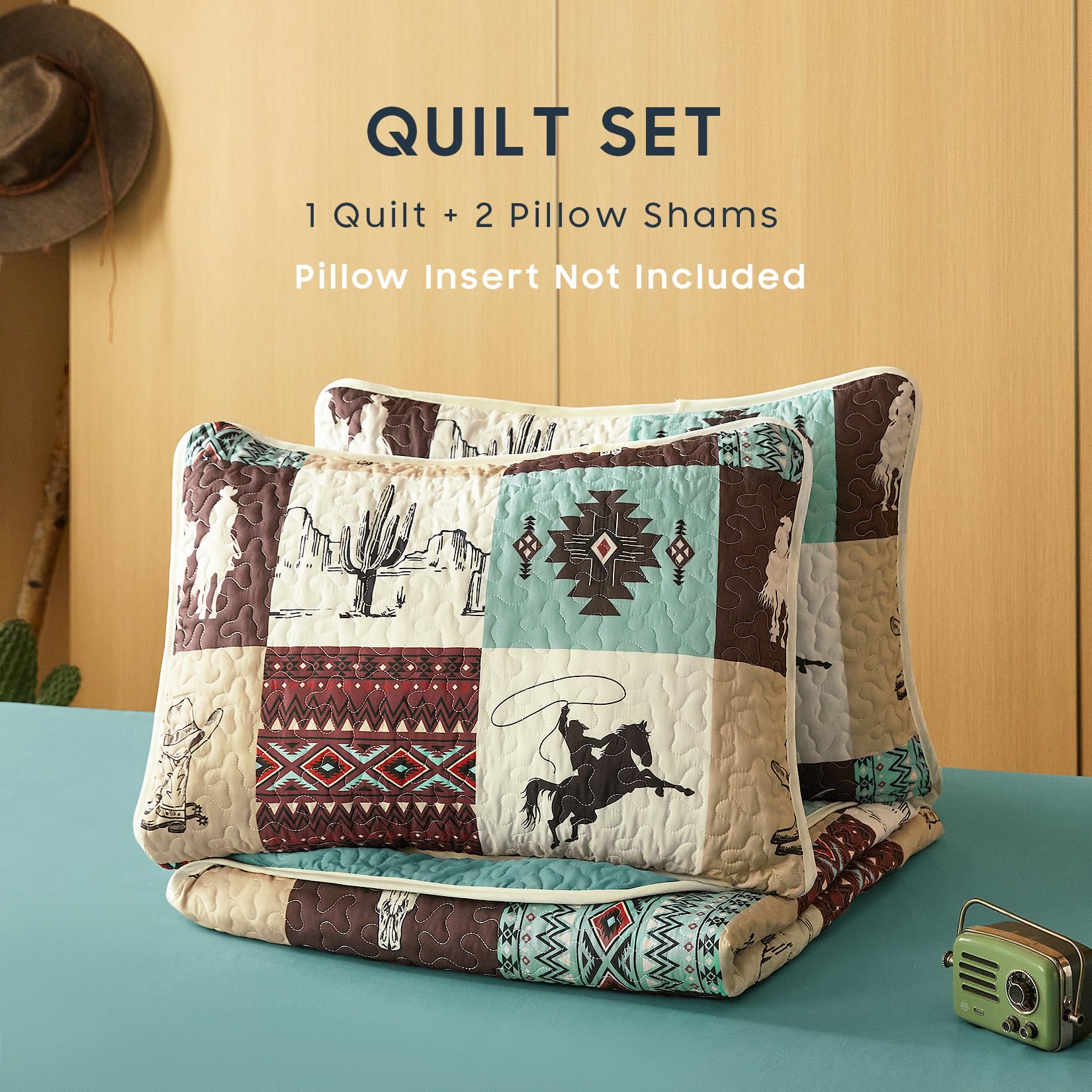 Wake In Cloud quilt set turquoise taupe fabric texture showcasing lightweight all-season comfort