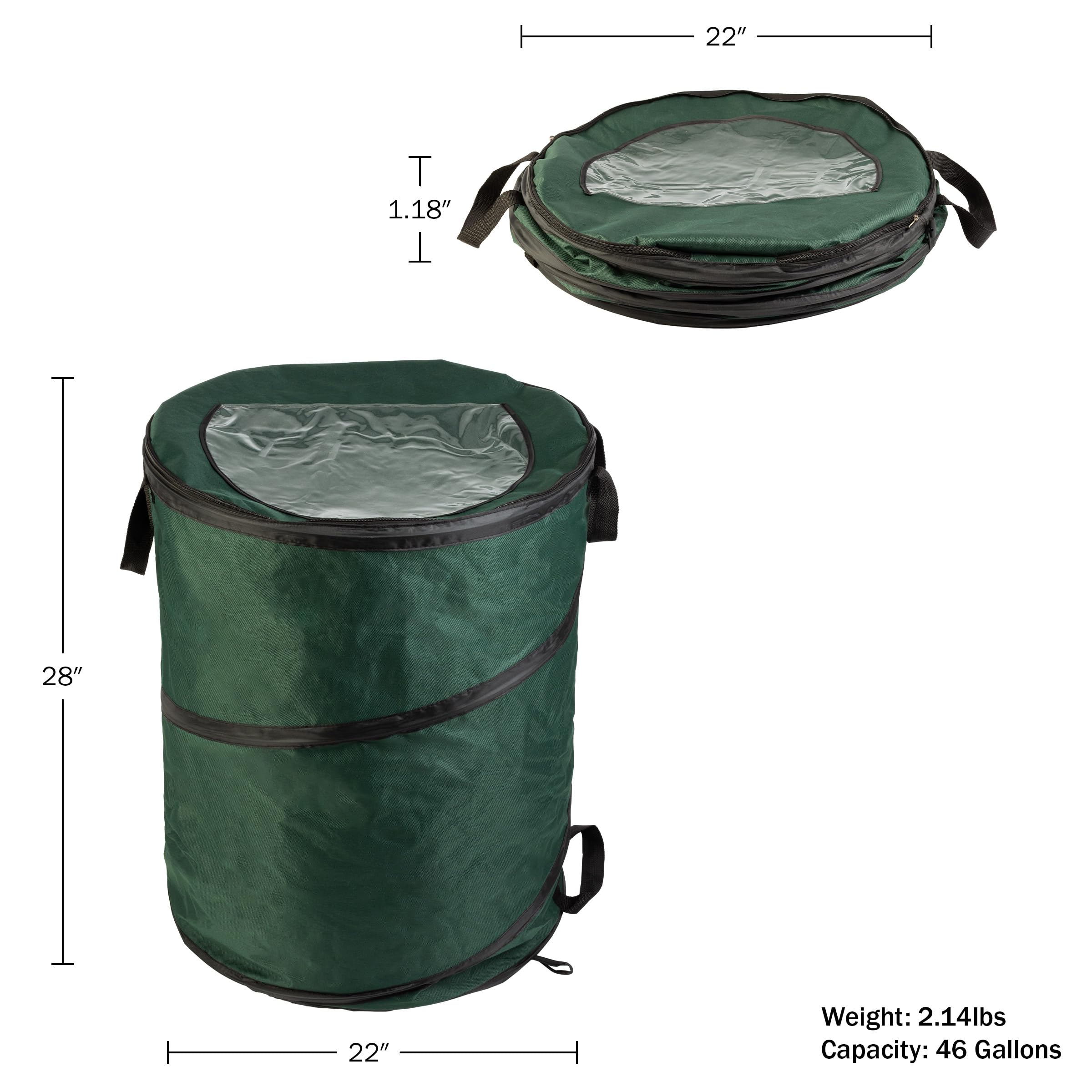Wakeman Outdoor Trash Can bag clips prevent slipping during use.