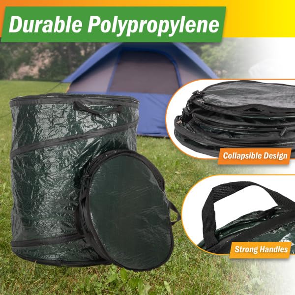 Wakeman Outdoors collapsible 29.5-gal trash can ideal for larger yard waste and group outings.