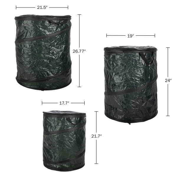 Wakeman Outdoors green trash bin aids quick identification during outdoor cleanup.