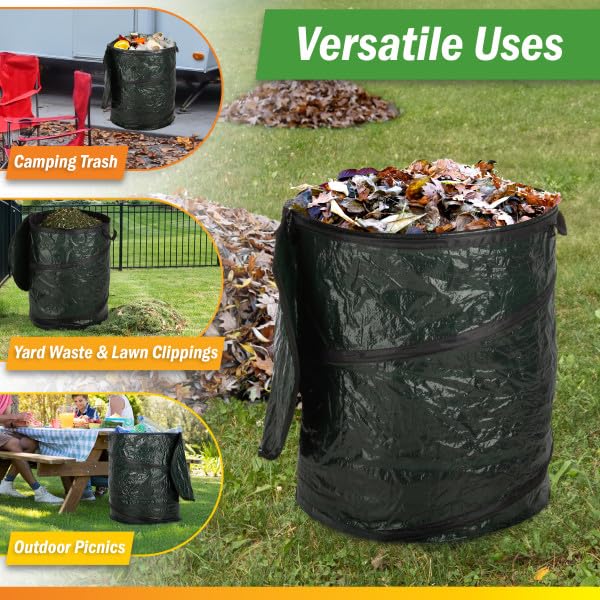 Wakeman Outdoors pop-up trash can lid in action for rapid tidy-up at events.