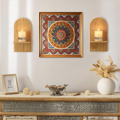 Walasis arched wall sconce natural wood for rustic-modern ambiance