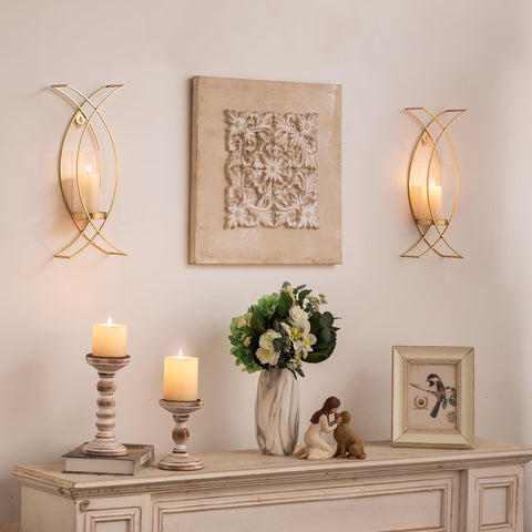 Walasis gold finish wall mount adds elegant farmhouse or contemporary accents for hallways.
