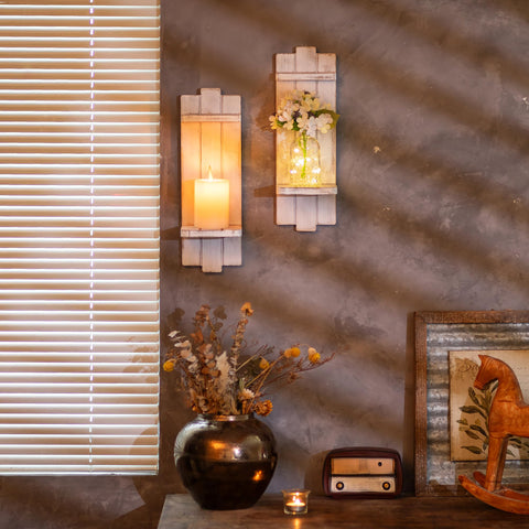 Walasis French country wood style sconce brings European charm