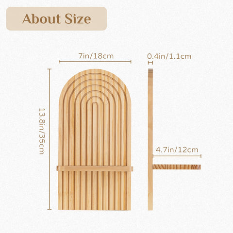 Walasis solid wood arch wall candle holder measures 13.8 inches