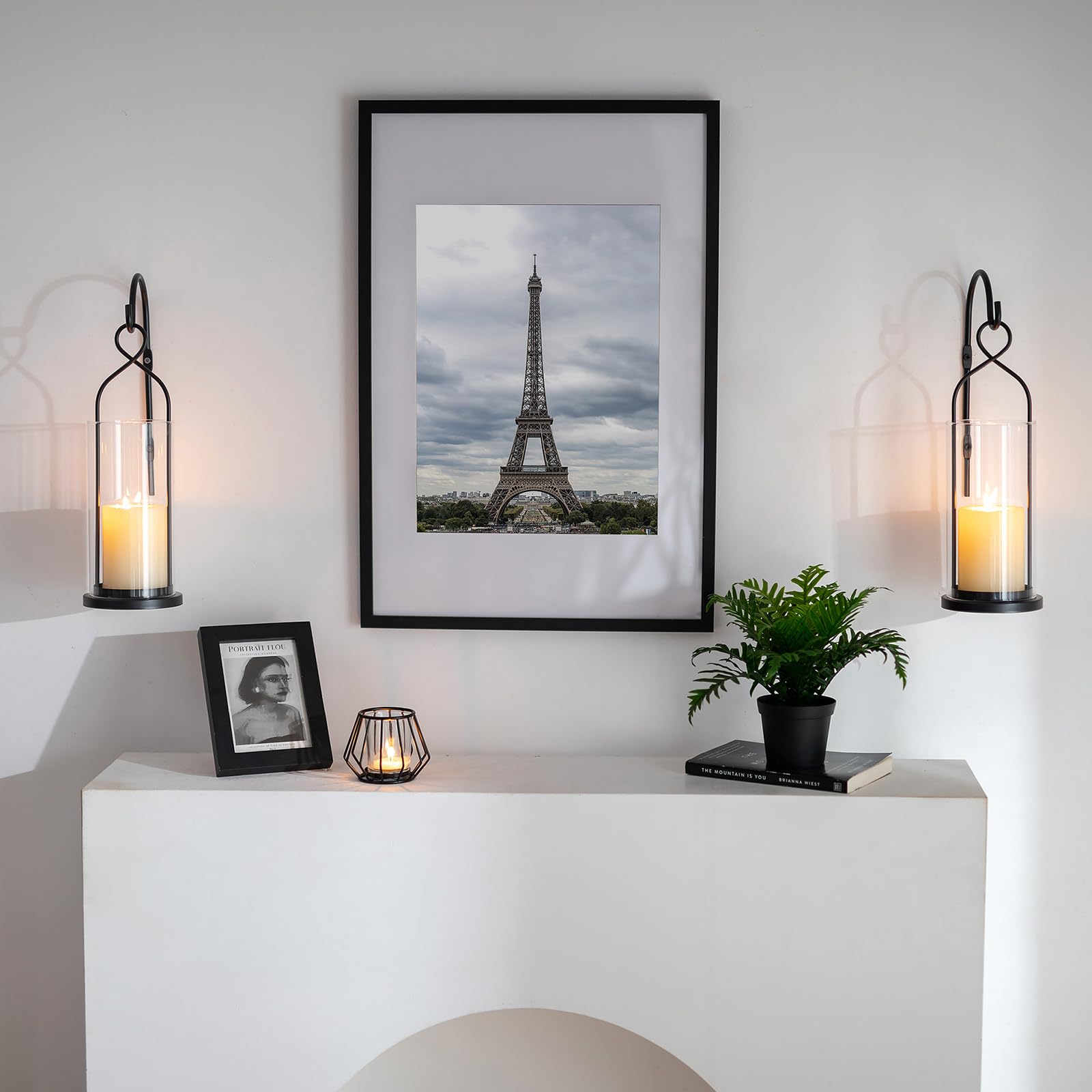 Walasis wall hooks included for easy hanging beside fireplace or entry