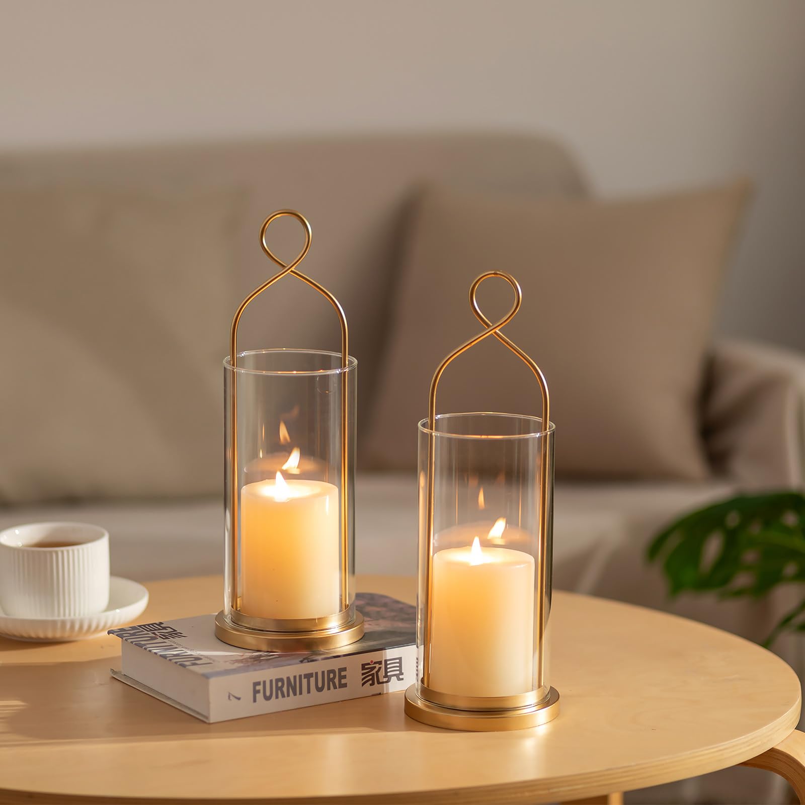Walasis wall-mounted and tabletop lantern versatility for living room or patio