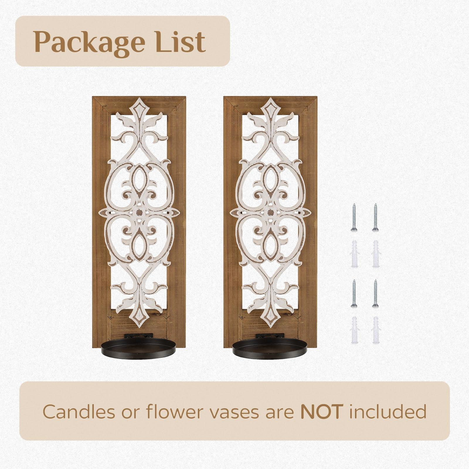Walasis large candle tray fits hurricane pillars and small decor accents.