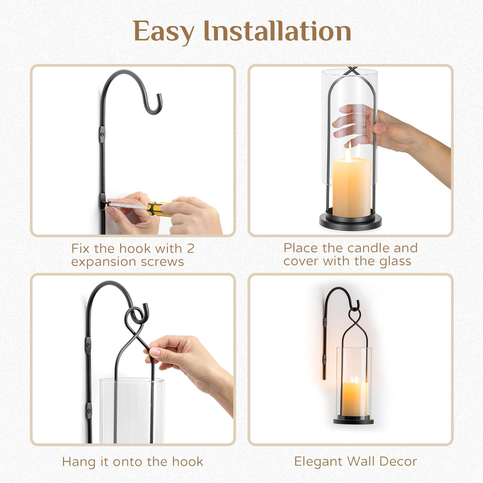 Walasis wind-proof hurricane glass shields flame for outdoor use