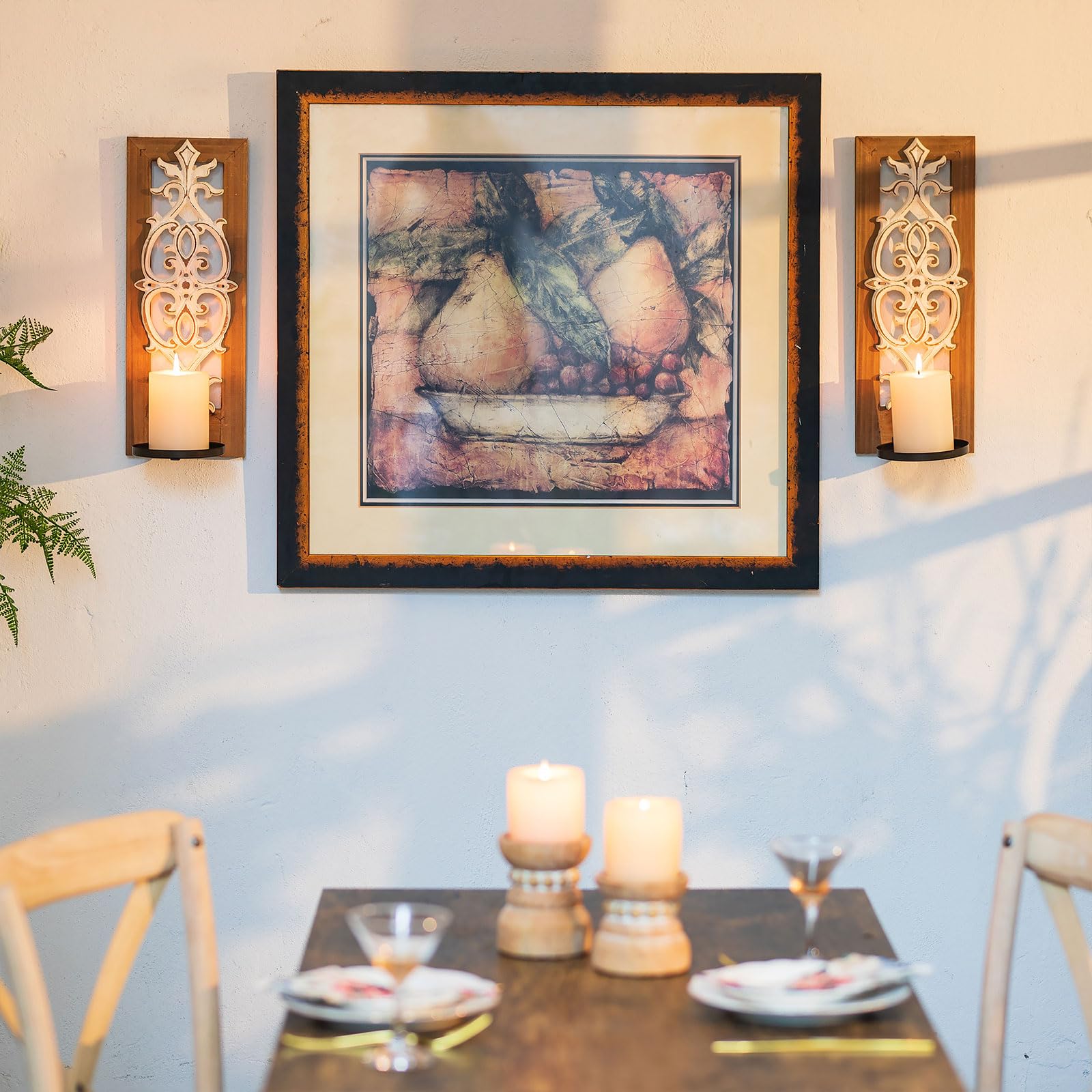 Walasis wood candle holder with 11 cm wide tray supports tealights safely.