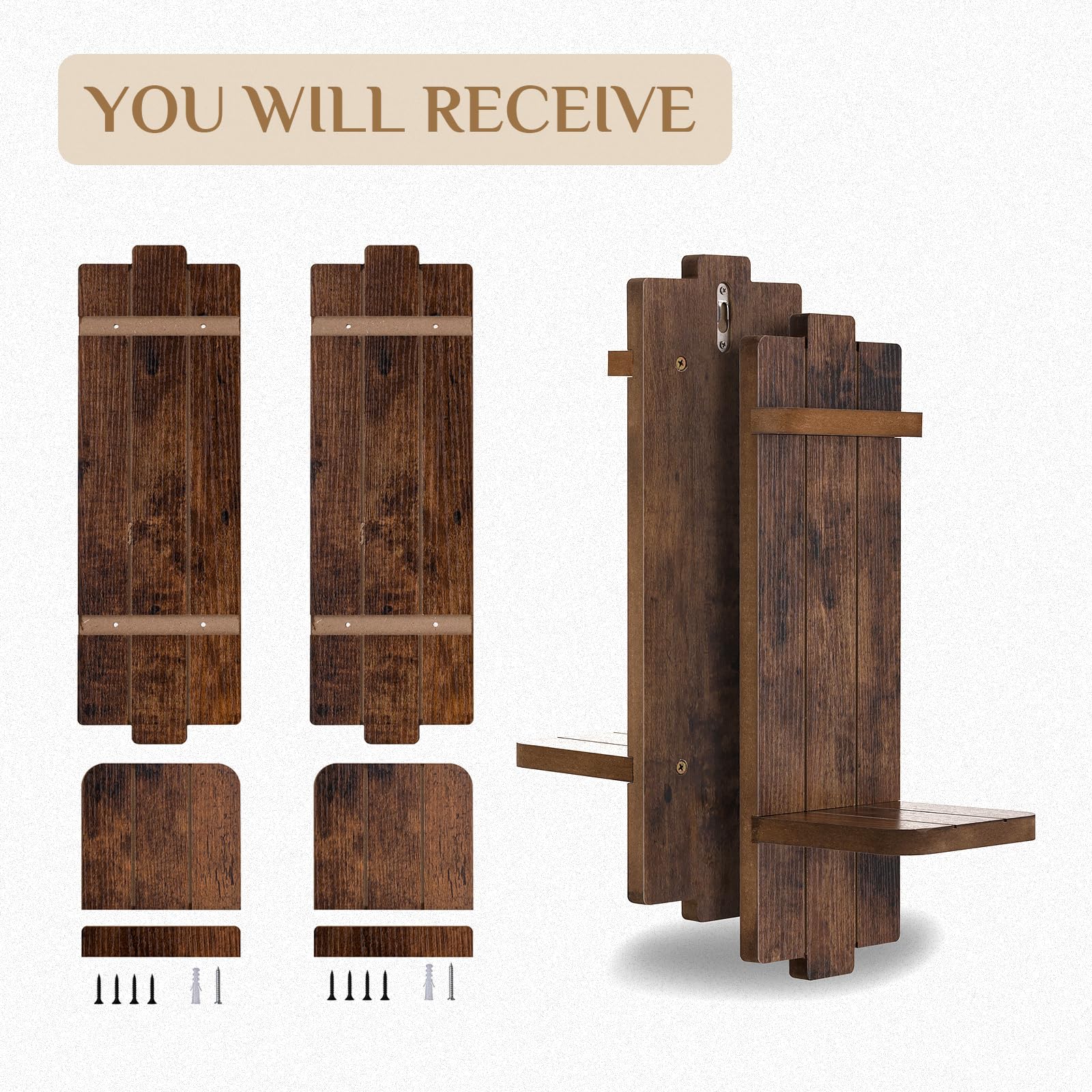 Walasis rustic candle holder set inspires warmth on fireplace mantel