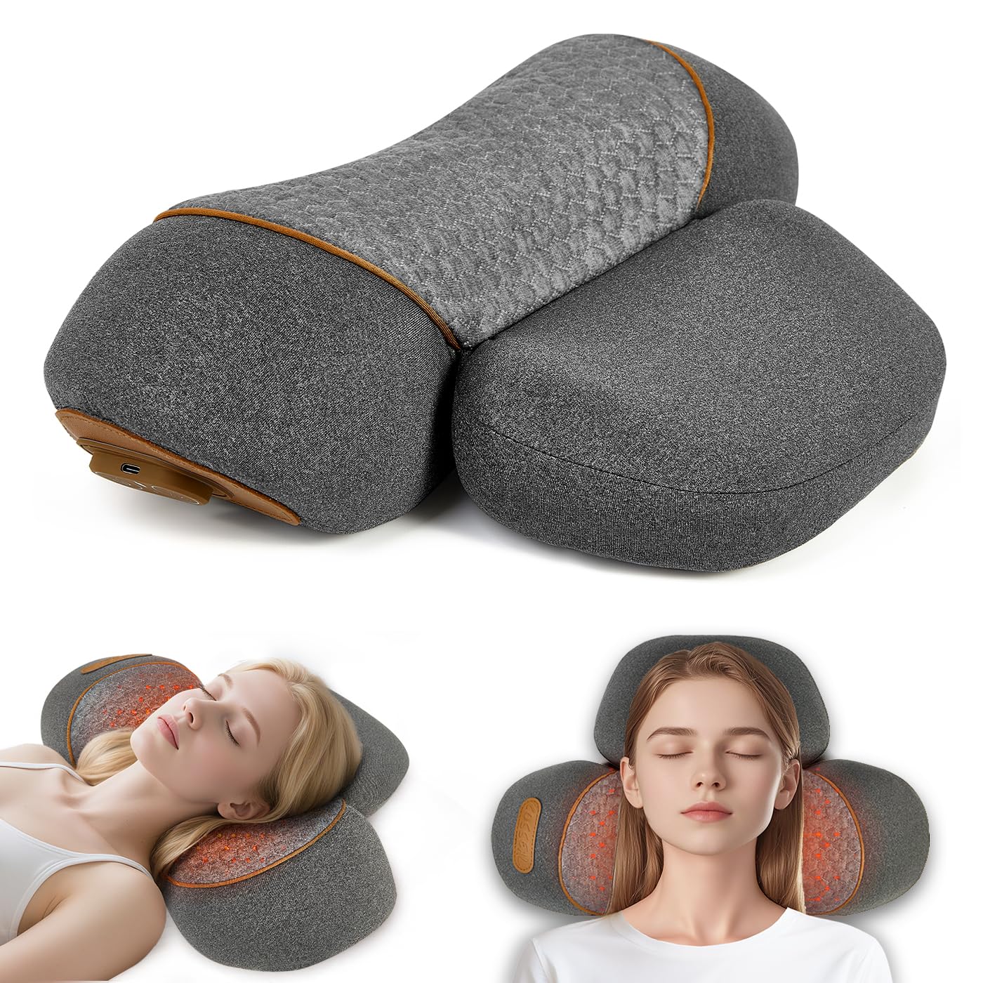 WALFITE neck massager pillow front view with heating for relaxed neck muscles