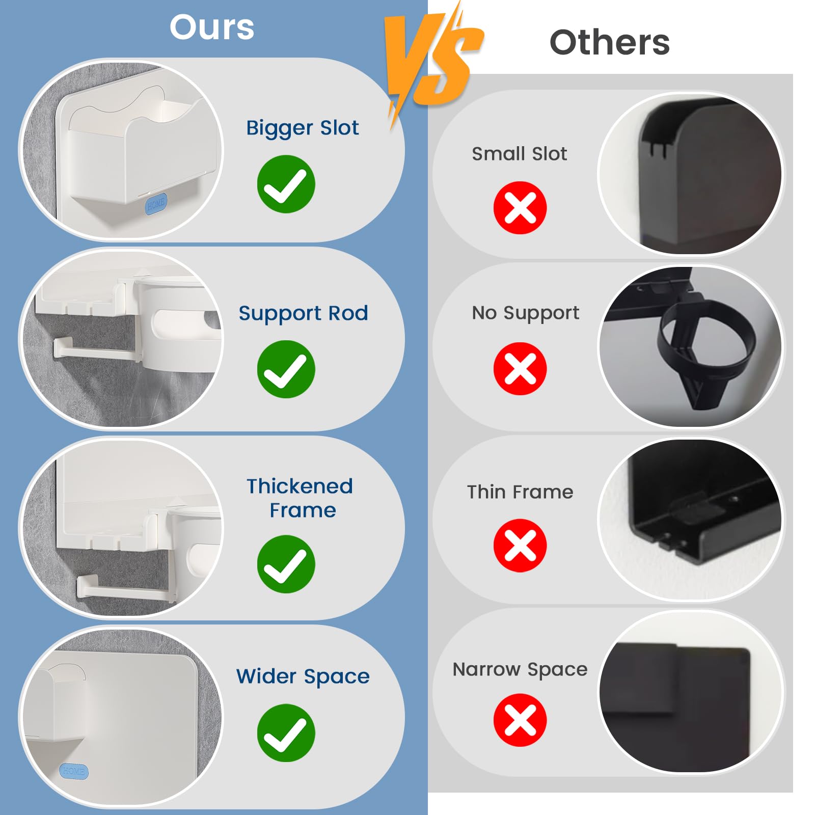 WALfuyao durable plastic wall shelf blends with modern decor.