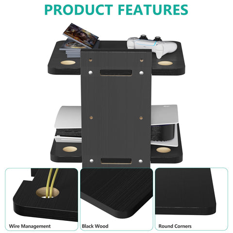 WALI CS202NB cable management holes keep cords tidy.