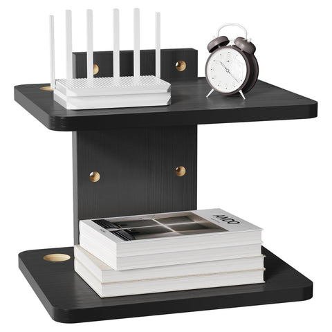 WALI CS202NB front view shelf supports media devices up to 22 pounds.