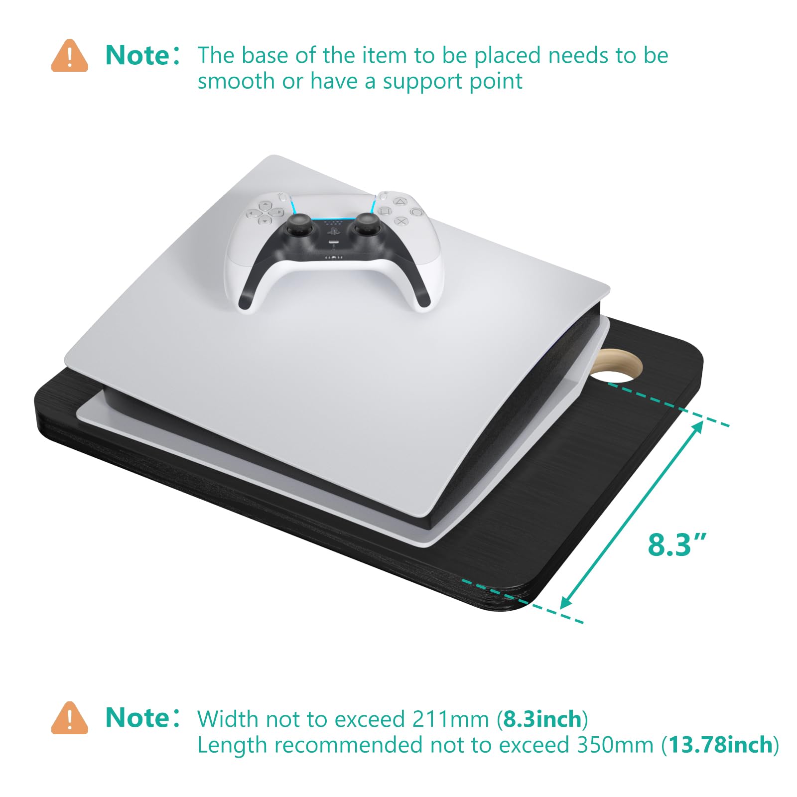 WALI CS202NB projector placement on shelf enables clean setup.