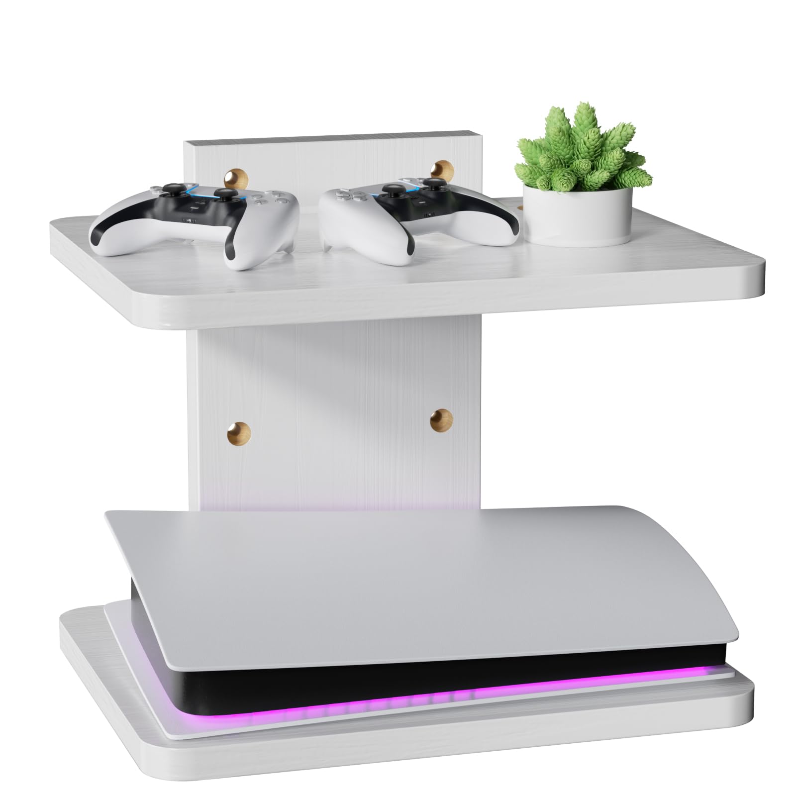 WALI CS202NW floating shelf with two tiers for organized media