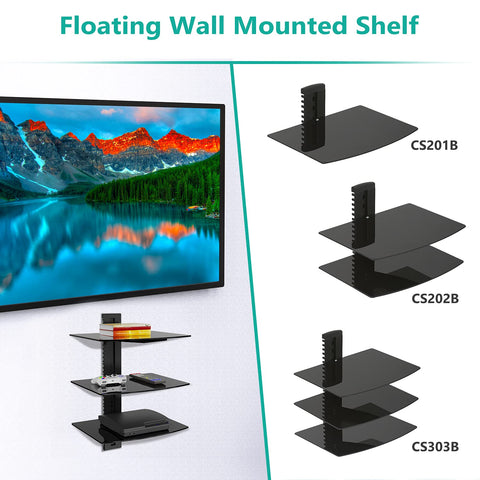 WALI three-shelf system includes mounting hardware and manual for easy installation.