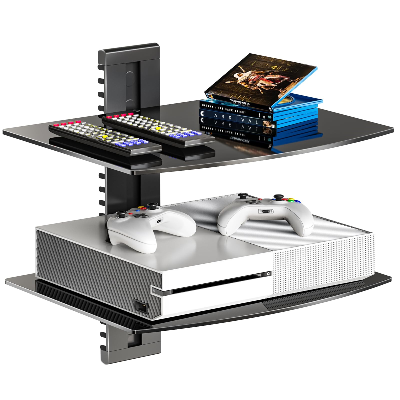 WALI two-tier floating shelf on wall for media devices and decor