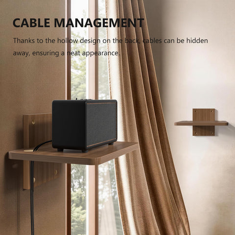 WALI walnut brown packaging image highlighting easy install and included mounting hardware.