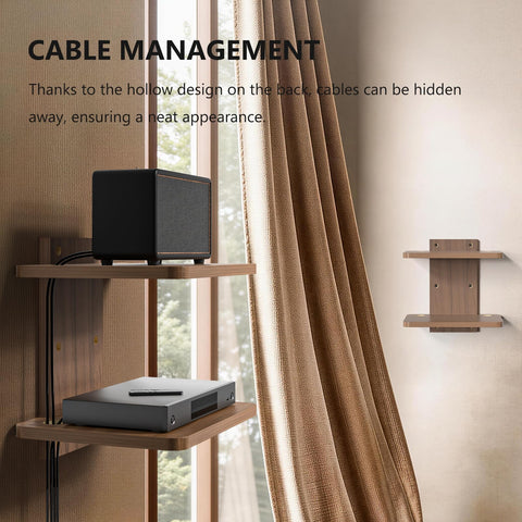 WALI shelf shows cable holes for clean, hidden wiring.