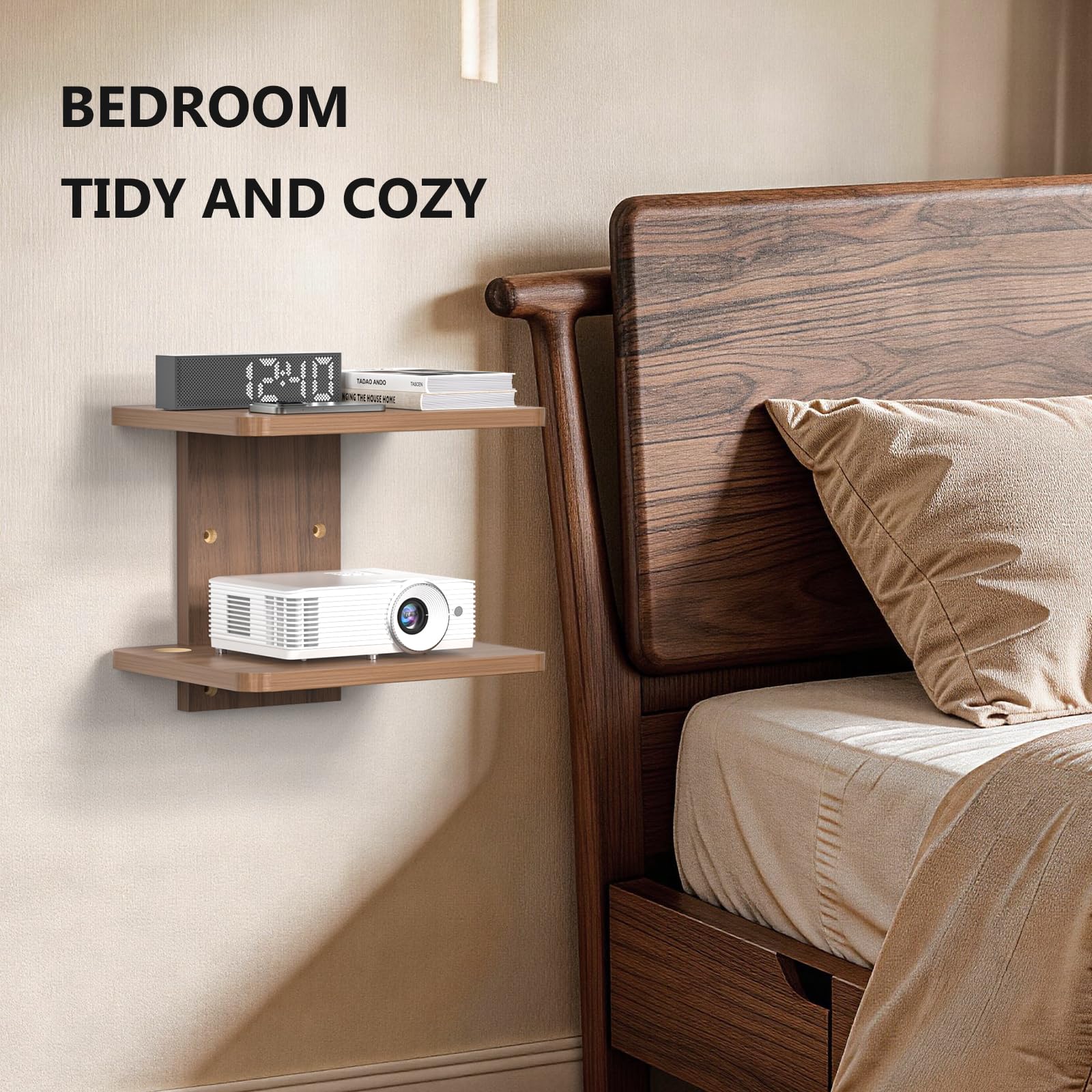 WALI shelf holds a DVD player and set-top box neatly.