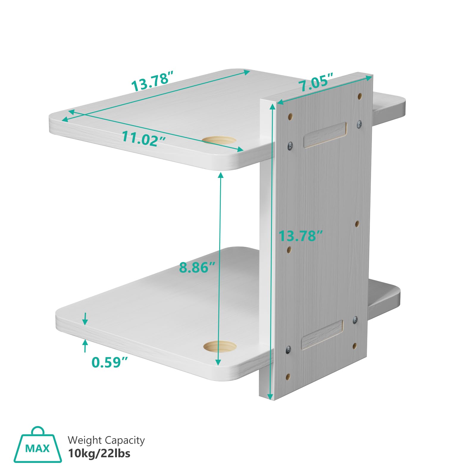 WALI two-shelf design securely hosts DVD players, consoles, and routers